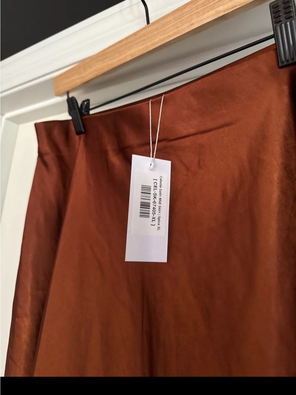 NWT Baltic Born Collection: Celeste Satin Midi Skirt in Spice size XL - Picture 5 of 10